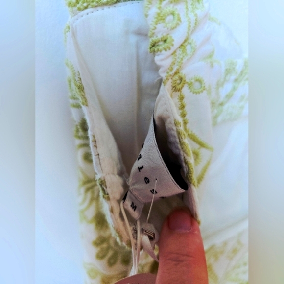 Endless Rose Green Pistachio Eyelet Embroidered White Cotton Maxi Dress Size M - Picture 15 of 16